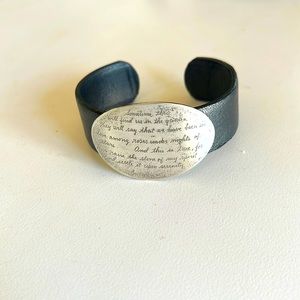 Jeanine Payer leather and Sterling cuff bracelet